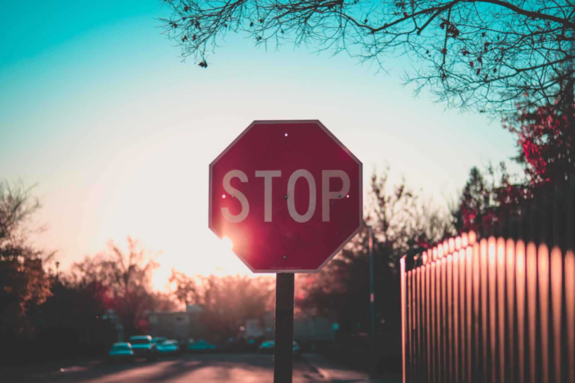 A stop sign on a street